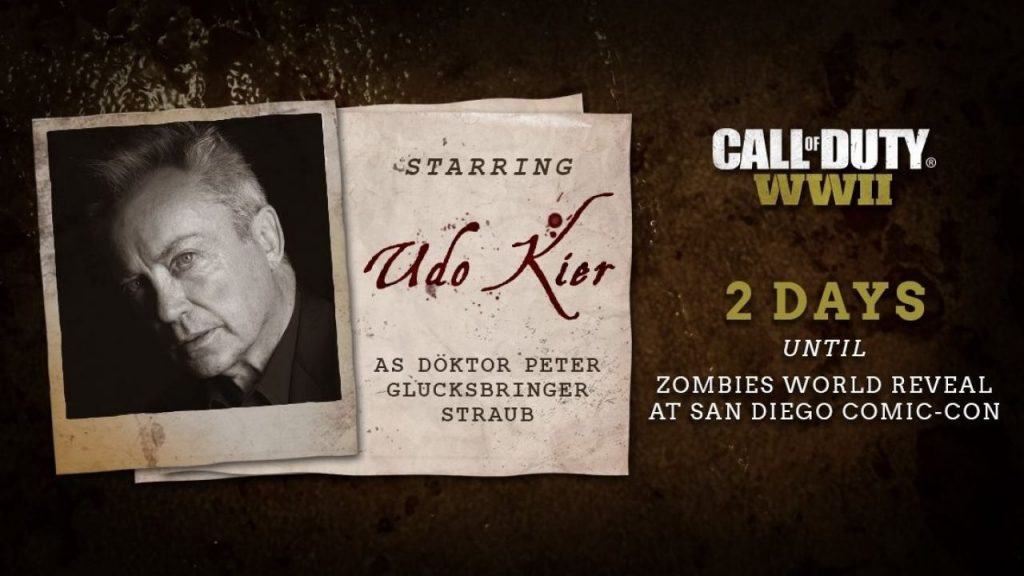 Call of duty: wwii, udo kier è il nuovo personaggio svelato per la modalità zombie Udo kier