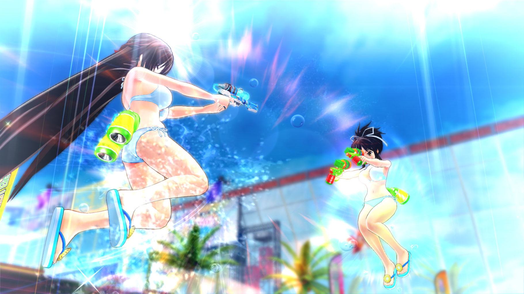 Peach beach splash