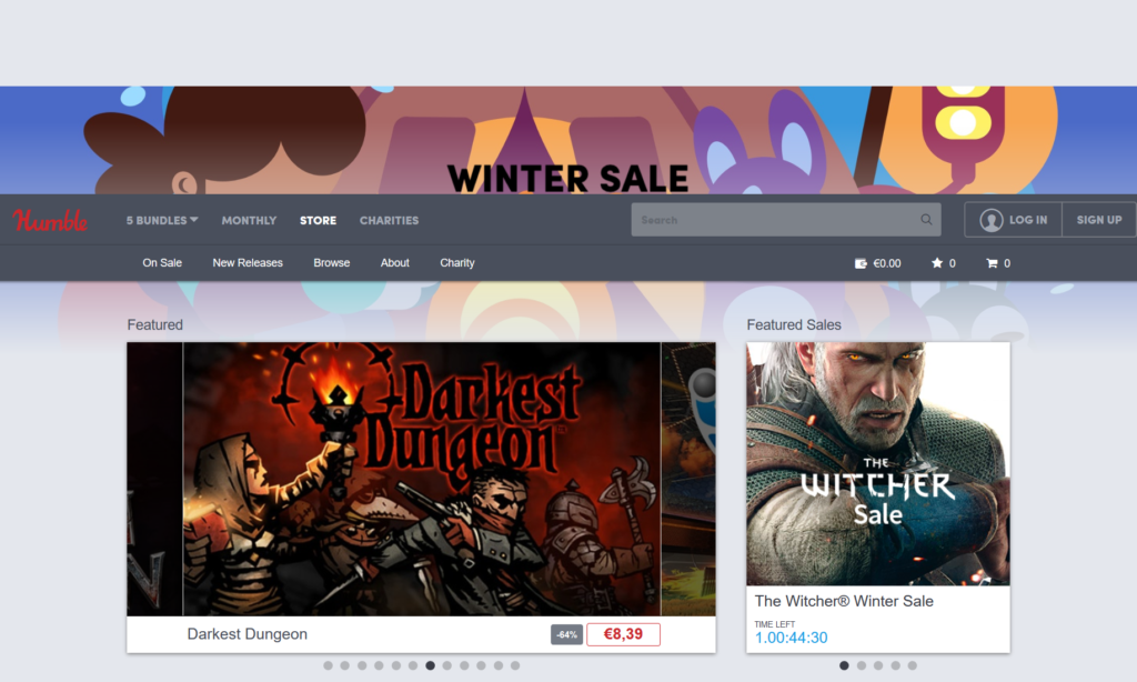 Nuovi sconti invernali di humble bundle! Saldi di humble bundle