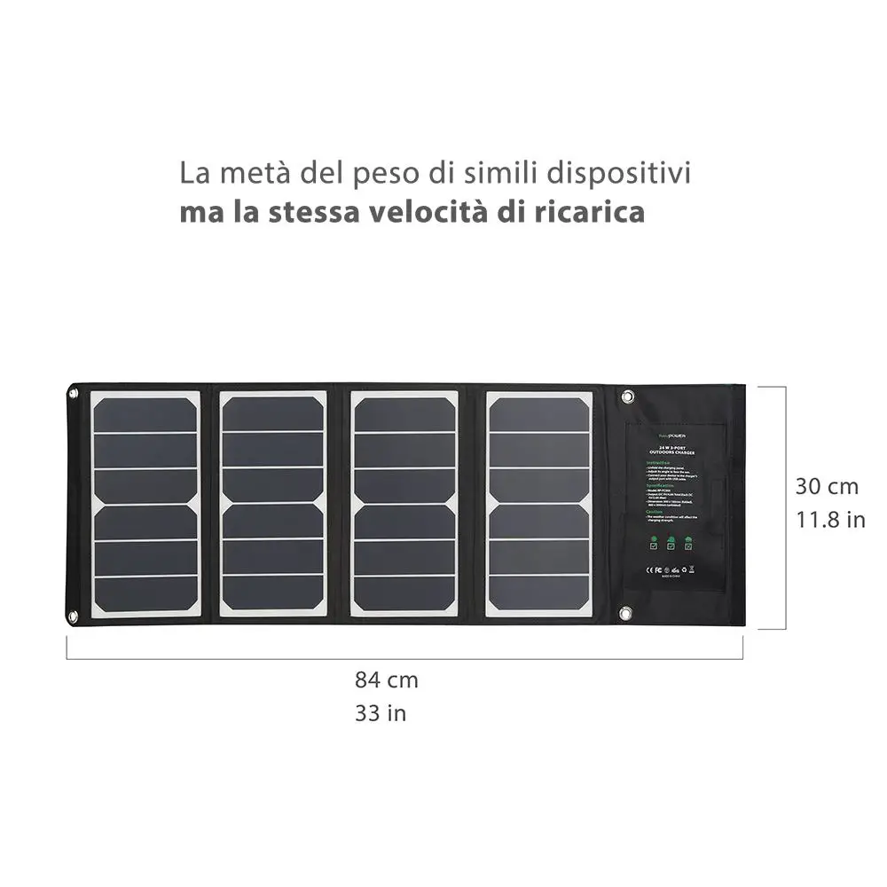 RAVPower caricabatteria solare: Un pannello che fornisce energia pulita! 4
