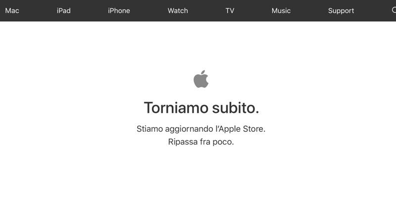 Apple Store online chiuso nella giornata odierna