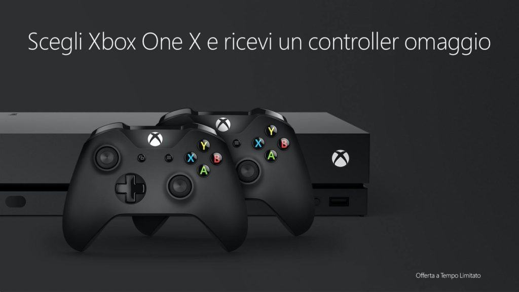 Xbox one x in promozione con controller in omaggio Xbox one x in promozione