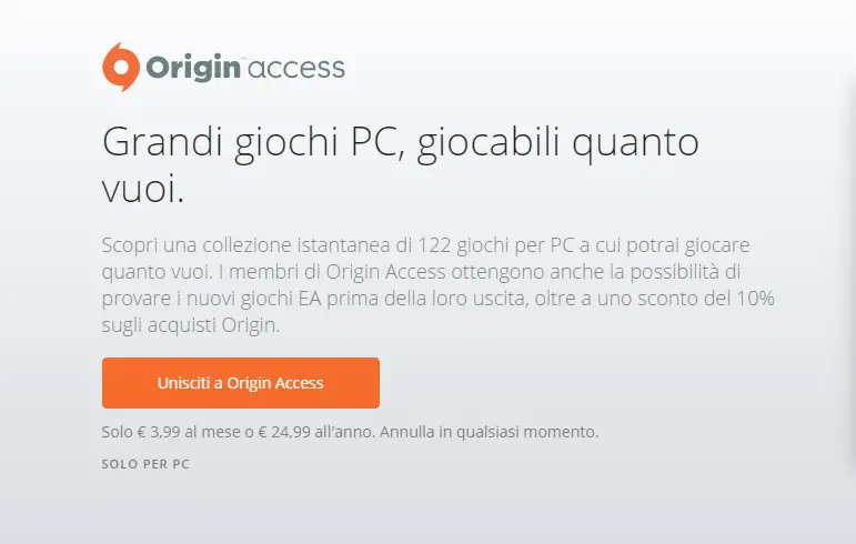 Origin Access Premier in arrivo questa estate! Origin Access Premier in arrivo questa estate!