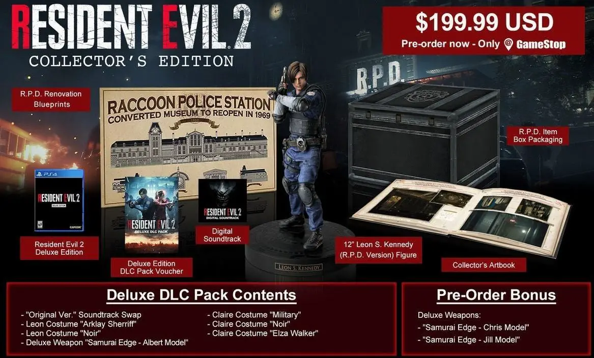 resident evil 2 collector's edition remake ps4 pc xbo