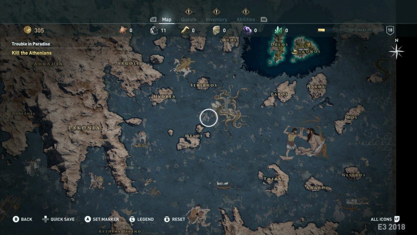 Assassin's Creed Odyssey mappa di gioco