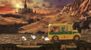 In Super Smash Bros. Ultimate Remo di Animal Crossing è alla guida di un autobus.
