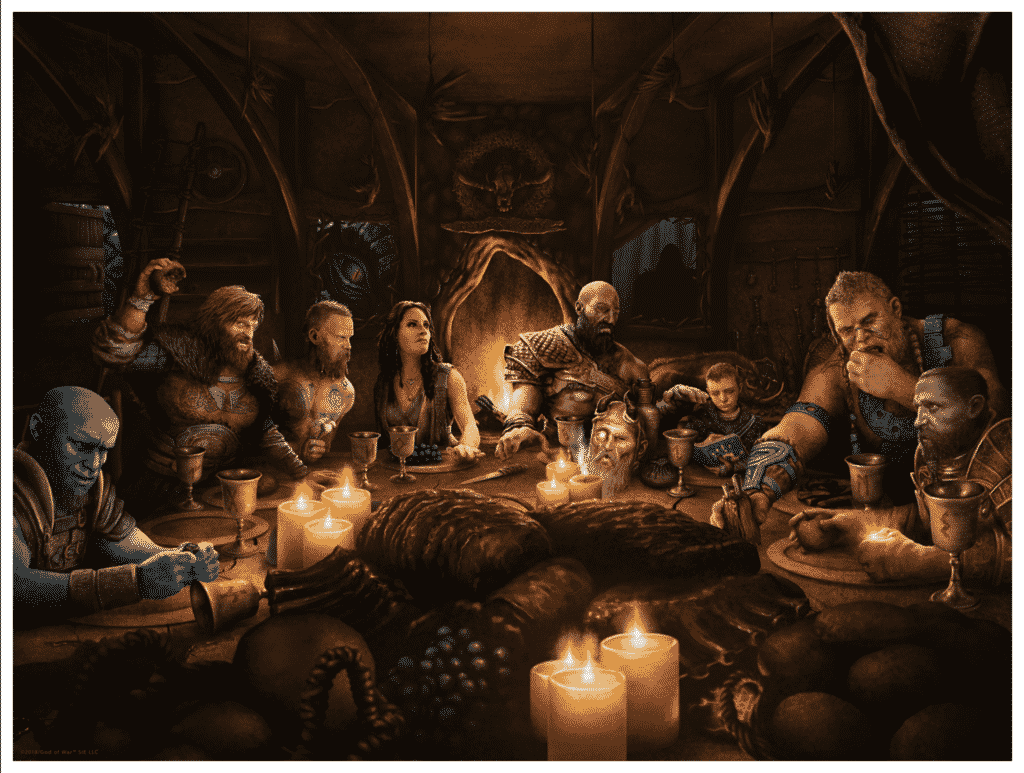 God of war, kratos festeggia il natale con "freya's dinner" Il dipinto freya's dinner