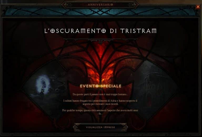 L'oscuramento di tristram è tornato su diablo 3