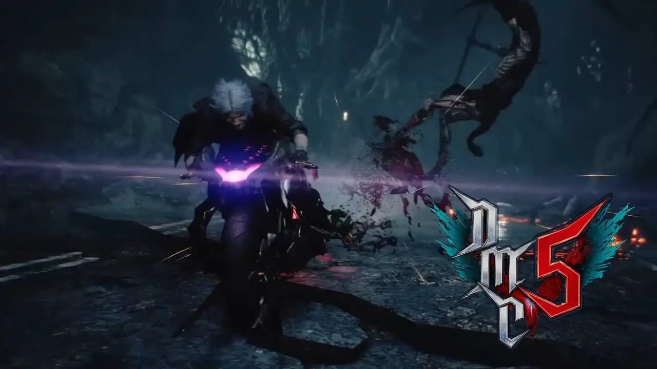 Dante in moto su Devil May Cry 5