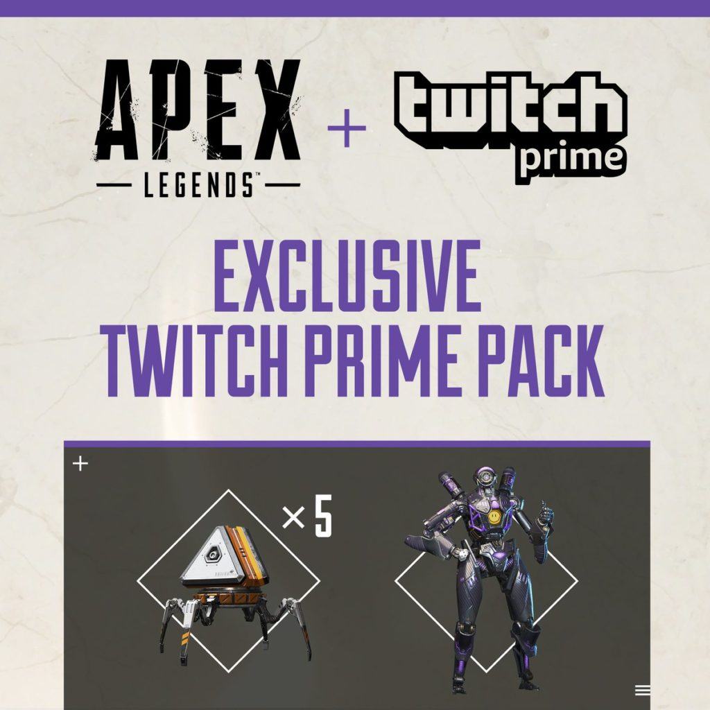 Apex legends - e' ora disponibile il twitch prime pack Twitch prime pack