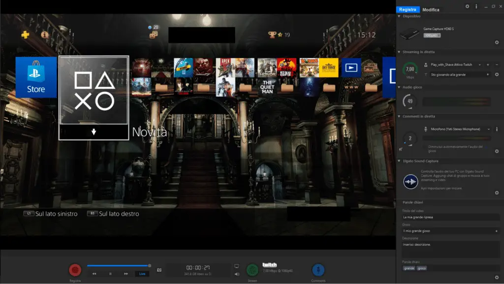 Elgato HD60S screen