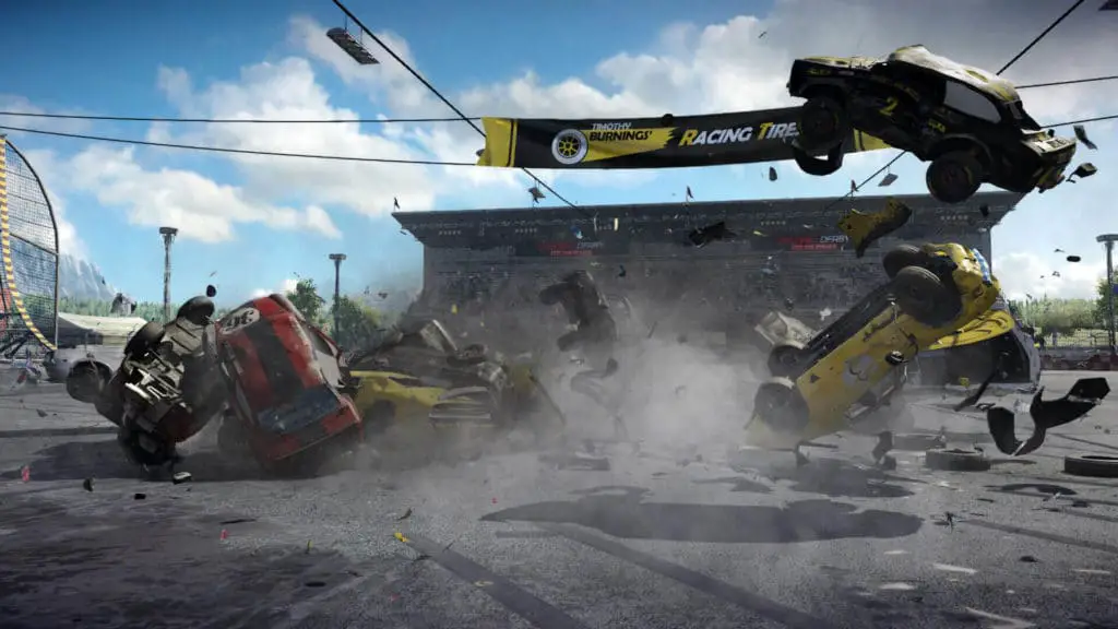 gli scontri durante una gara su wreckfest