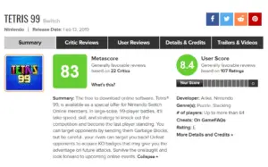 tetris 99 metacritic