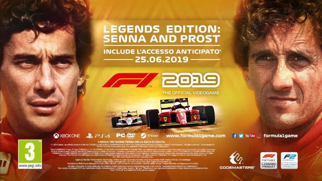 Con f1 2019 potremo rivivere lo scontro tra senna e prost F1 2019 legends edition