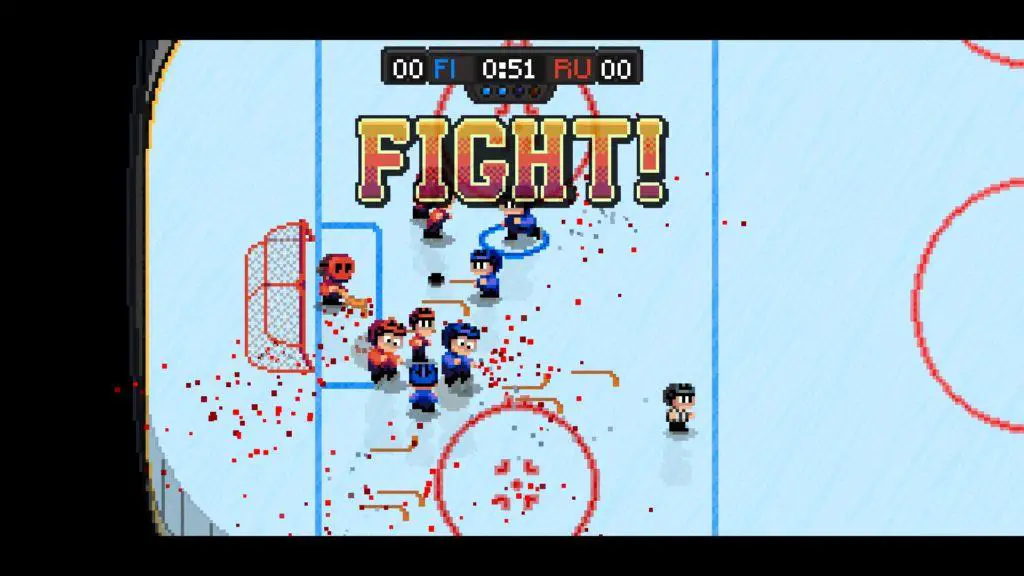 Combattimento durante una partita in Super Blood Hockey