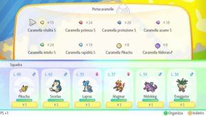 come funzionano le caramelle in Pokémon Let's Go