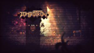 zombotron screen del menù