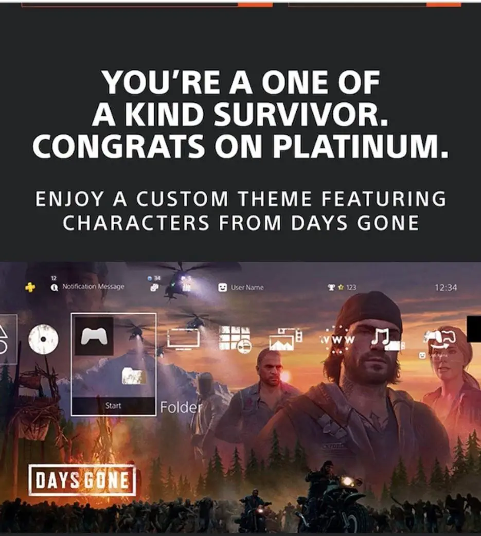 Days Gone Tema per trofeo platino