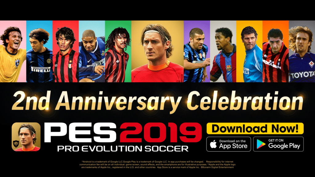 Al via i festeggiamenti per il secondo anniversario di pes mobile Pes 2019 anniversario