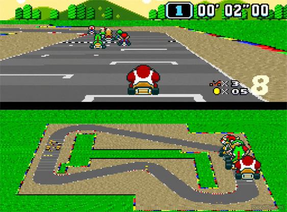 Super mario kart deluxe: 16 piloti e 50 piste su snes Super mario kart per super nintendo: immagine d'archivio del gioco originale