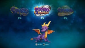 Spyro Reignited Trilogy, selezione gioco