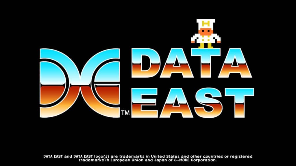 Il cameo del Peter Pepper originale sul logo di Data East in BurgerTime Party