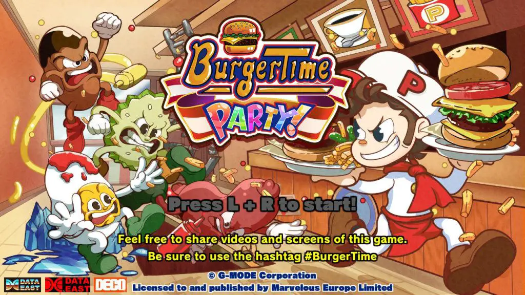 La schermata del titolo di BurgerTime Party!