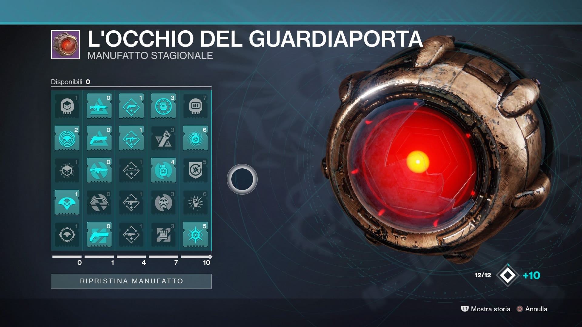 Destiny 2 Guida Manufatto Occhio del Guardiaporta Artefatto migliori Modifiche Mod Perk da sbloccare come usare