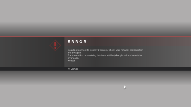 Destiny 2: come risolvere l'errore weasel