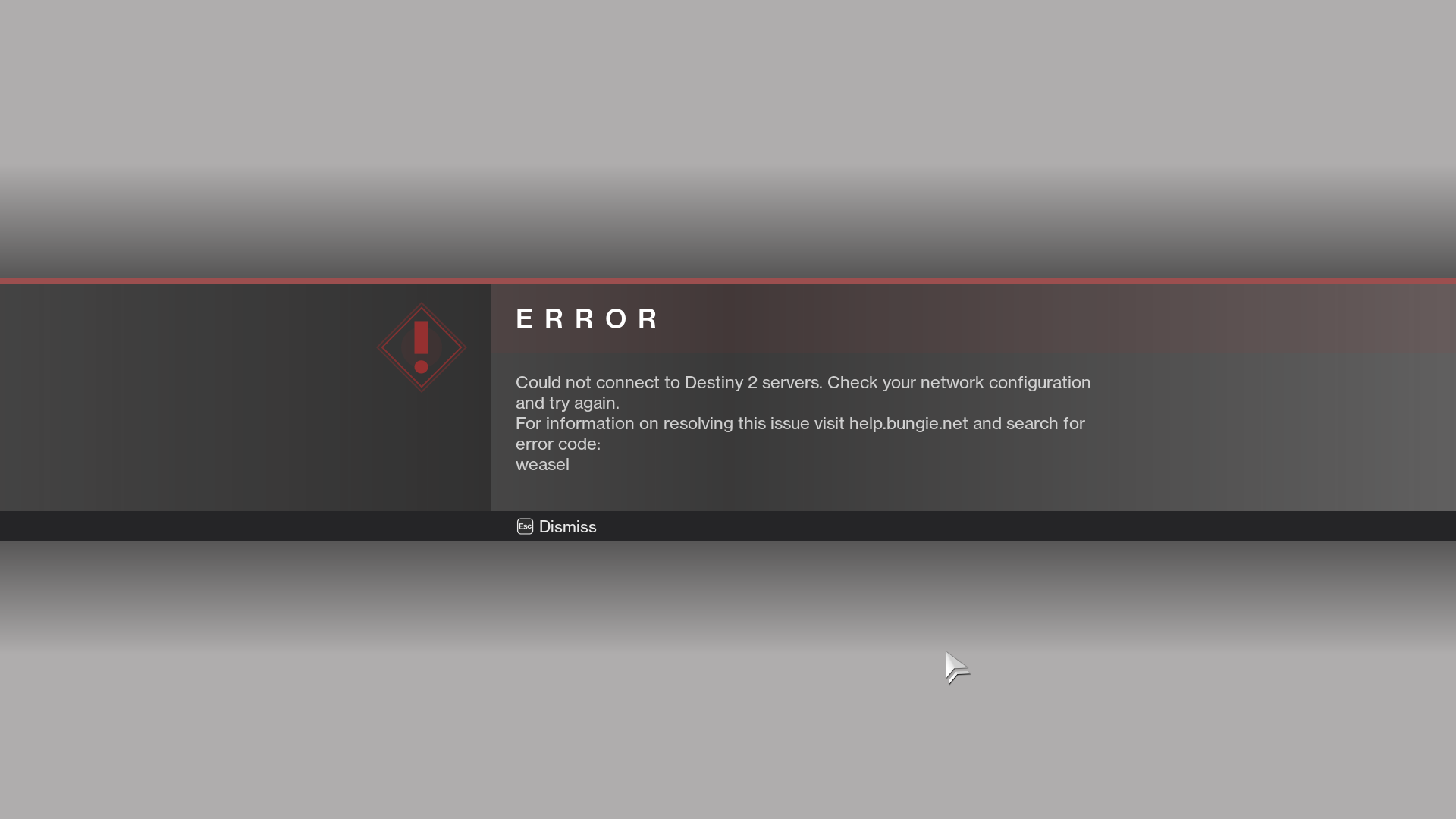 Destiny 2 come risolvere errore Weasel Shadowkeep Ombre dal Profondo PS4 Xbox One PC Steam