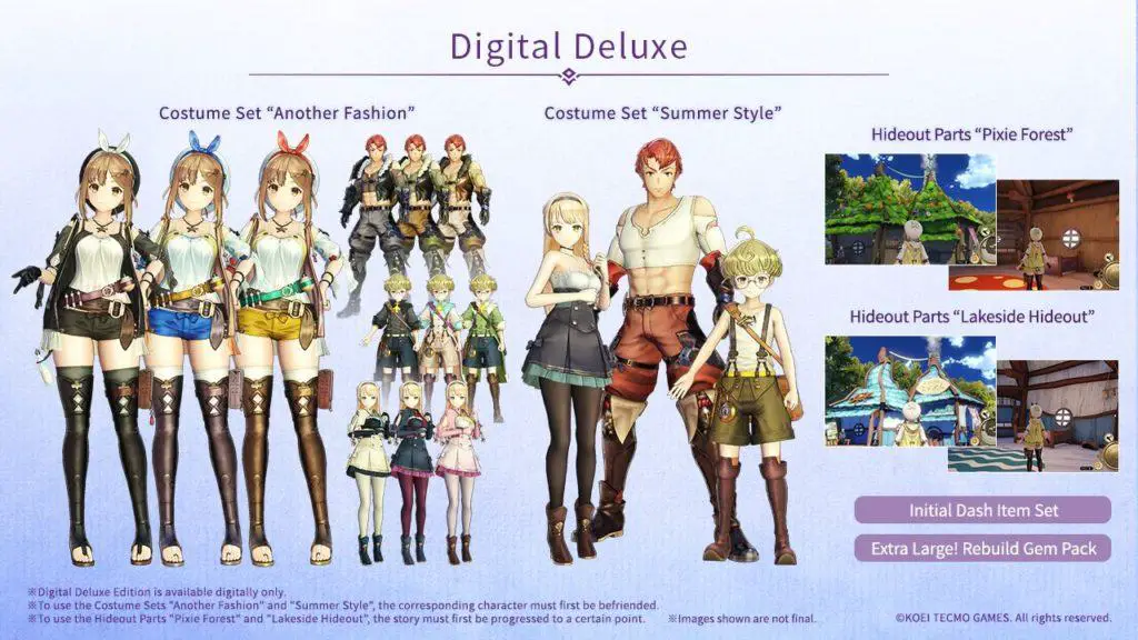 Atelier Ryza: Ever Darkness & the Secret Hideout Digital Deluxe Edition Bonuses