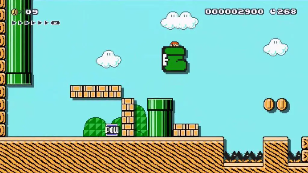 Lo Stivale di Goomba, come appare nella sua variante gigante nello stile Super Mario Bros. 3 di Super Mario Maker