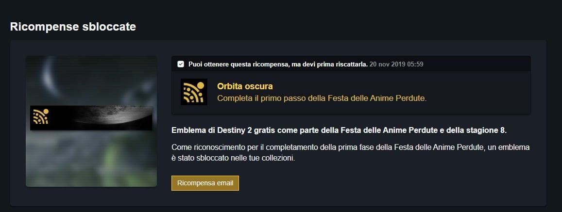 Destiny 2: Trionfi ed Emblema del Festival delle Anime Perdute