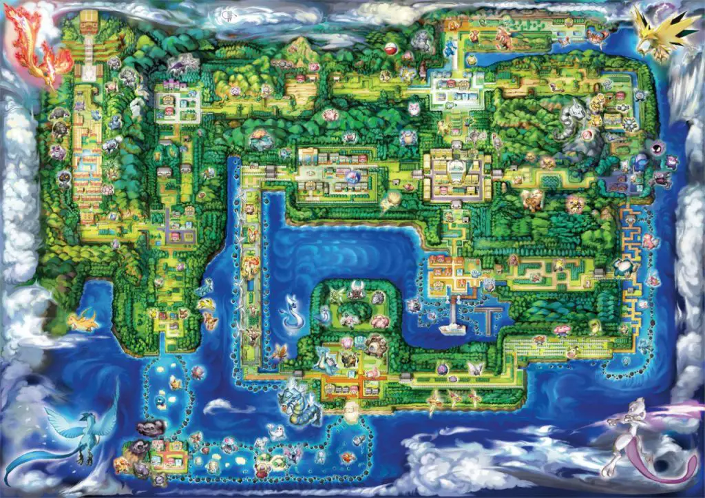 Artwork ufficiale per la regione di Kanto nel debutto della serie su Nintendo Switch