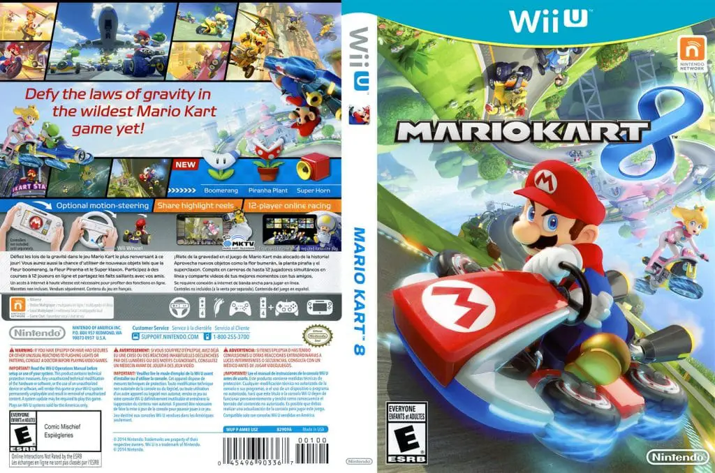 Copertina fronte-retro americana di Mario Kart 8