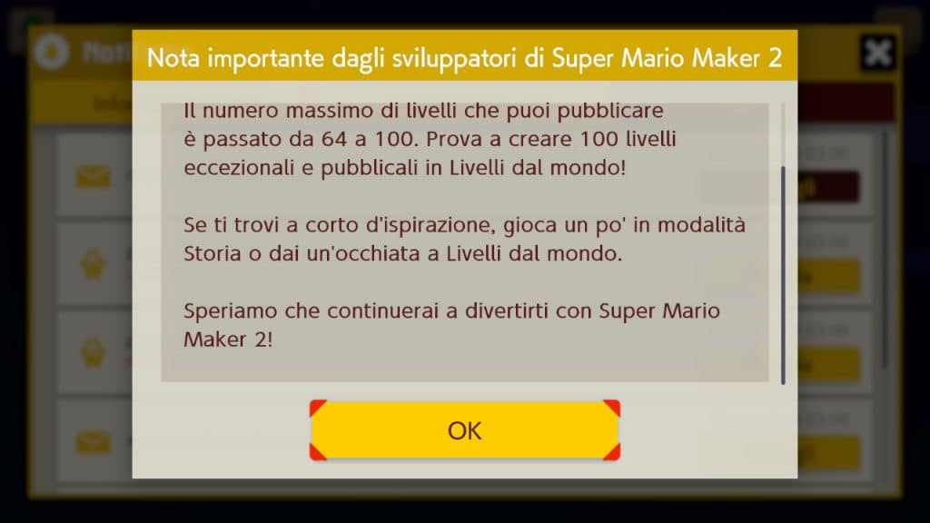 La notifica dell’aggiornamento