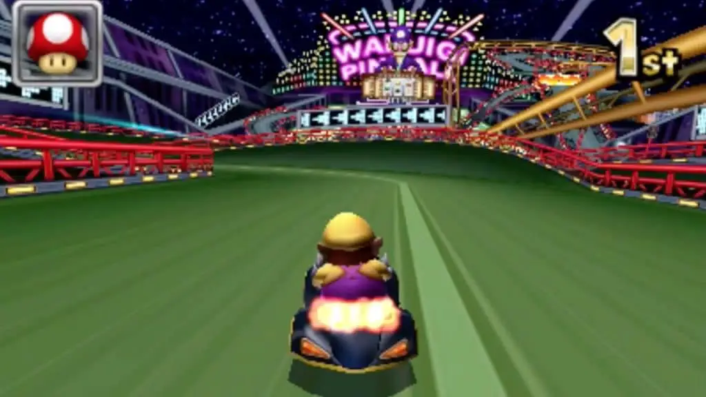 A rendere ancora più paradossale l'assenza di Waluigi era la presenza della sua pista, "DS Flipper di Waluigi", come circuito retro!