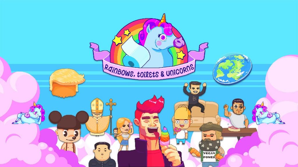 Rainbows, toilets & unicorns è il folle bullet hell in arrivo su nintendo switch e playstation 4 Rainbows, toilets and unicorns è il folle bullet hell in arrivo su nintendo switch e playstation 4