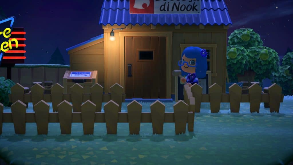 Non ho schermate dell'isola di Animal Crossing: New Horizons che ho visto online quando ho testato il Turnip Exchange, quindi ho simulato lo stesso effetto con una staccionata mia. Le staccionate non possono essere rimosse da nessuno!