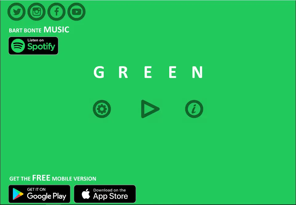 Green title screen