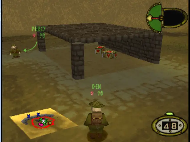 In Worms, curarsi con le casse di vita è quasi un semplice sfizio; nella campagna di Hogs of War è praticamente una necessità!