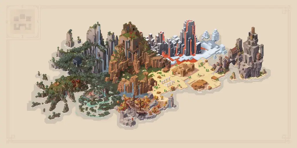 Minecraft Dungeons, rivelata la mappa di gioco