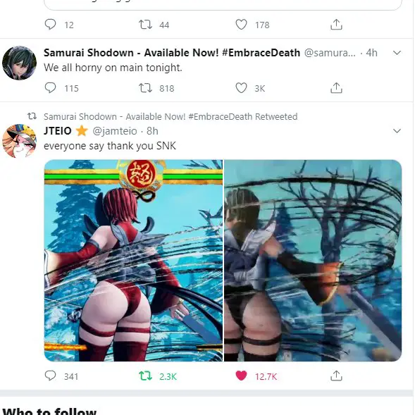 Samurai Shodown, SNK rimuove un tweet sessista e offensivo
