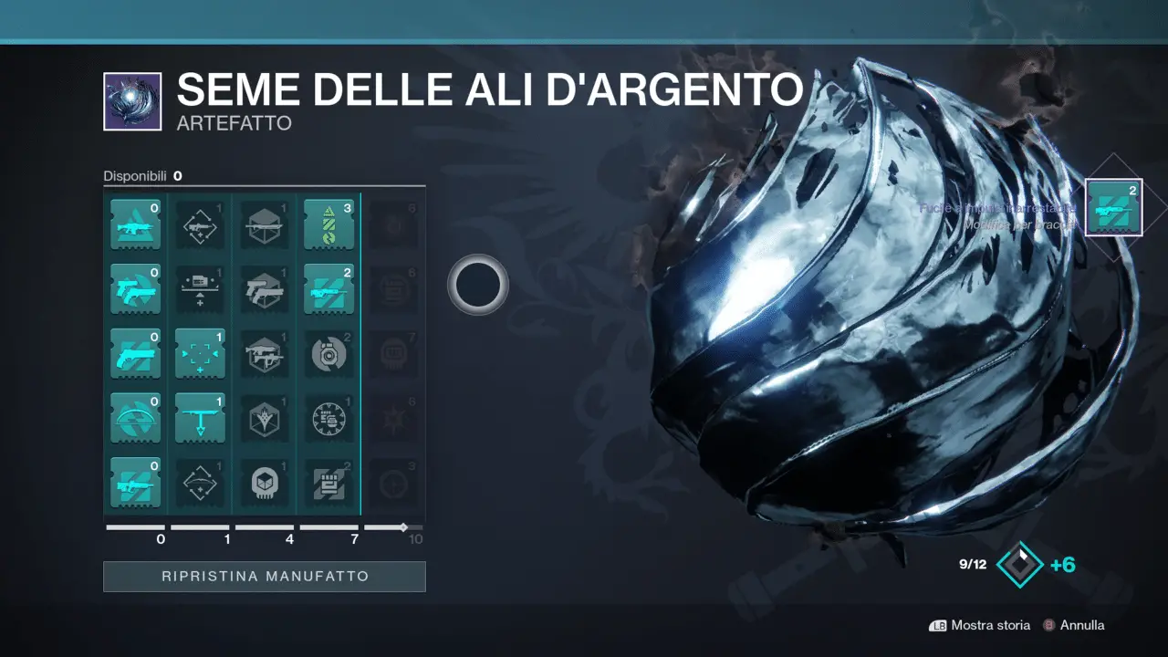 seme ali argento artefatto arrivi destiny 2