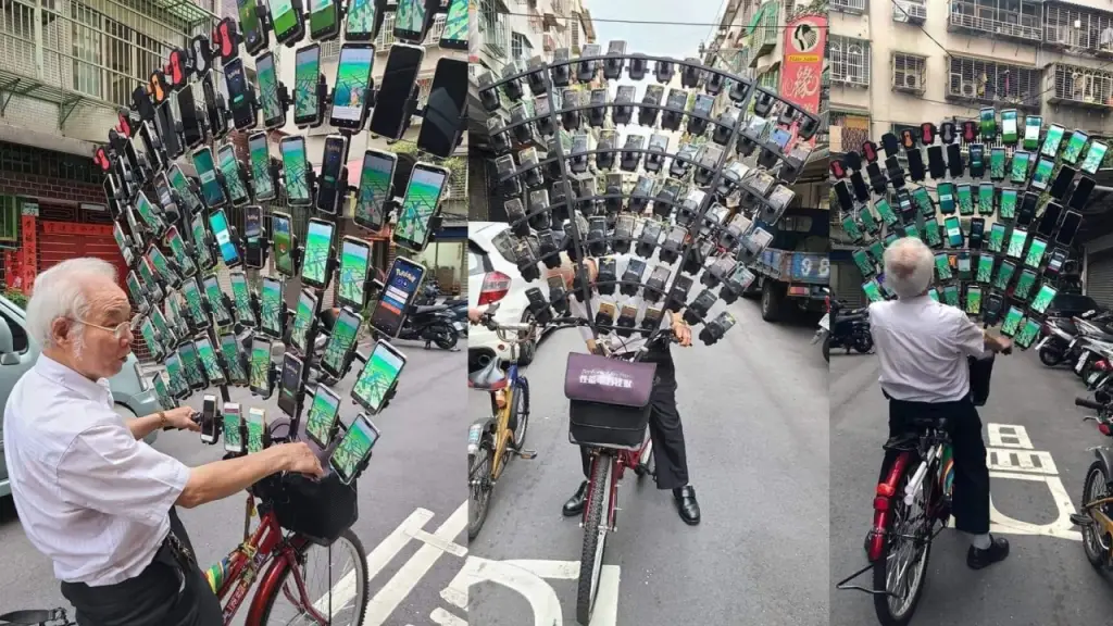 Pokémon GO: un vecchietto gioca con ben 64 telefoni contemporaneamente