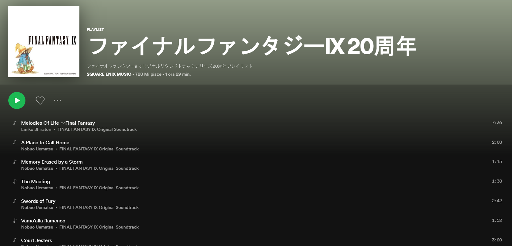 Final Fantasy IX soundtrack Spotify