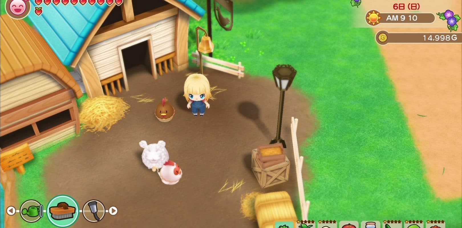 Story of Seasons: friends of Mineral Town, gameplay-animali-fattoria