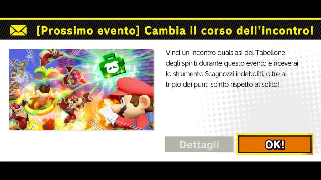 Notifica in-game dell'evento