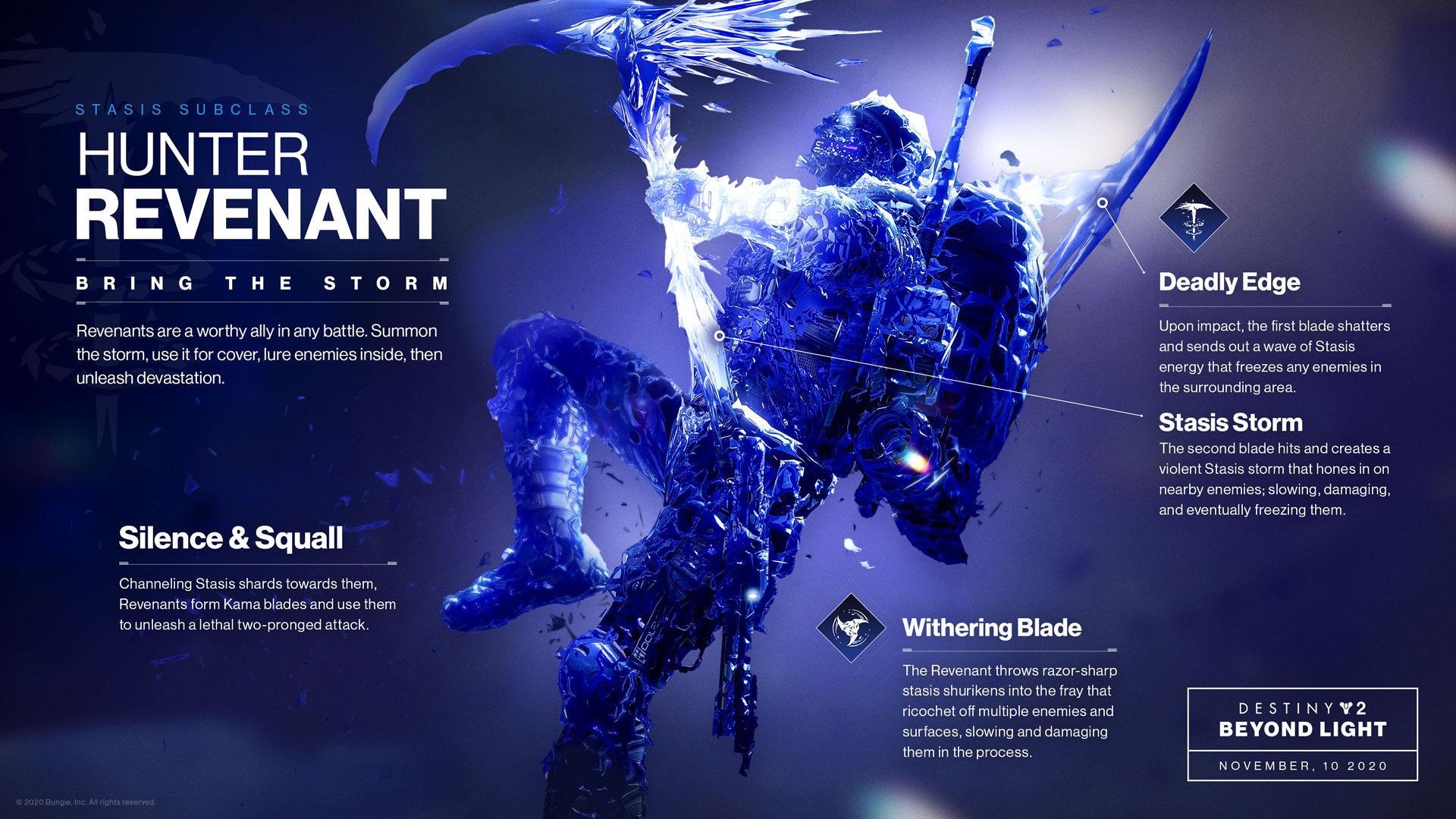 Destiny 2 revenant cacciatore oltre la luce stasi beyond light