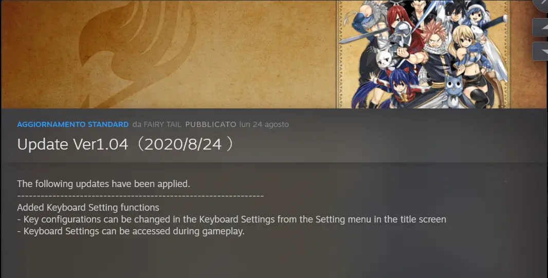 Update Fairy Tail Steam